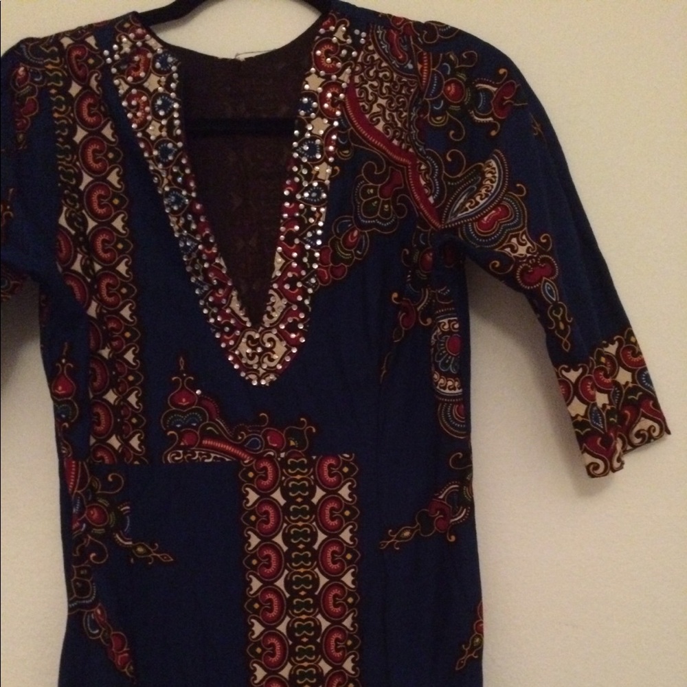 Woman African print dress